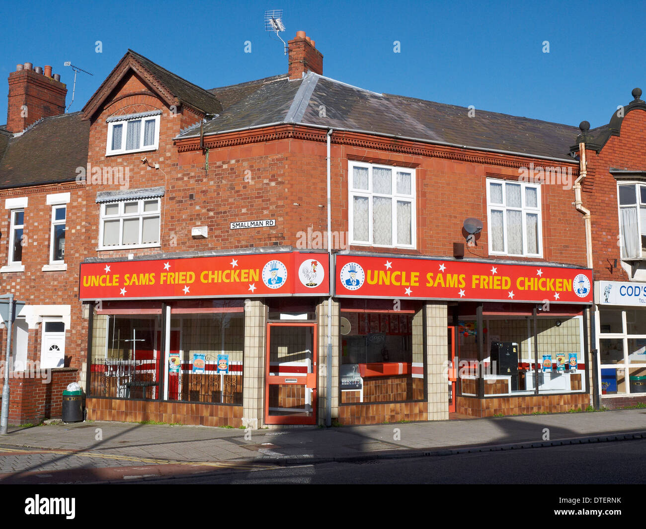 Uncle Sam`s fried chicken shop in Crewe Cheshire UK Stock Photo